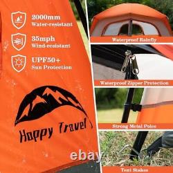 Tent 6 Person Tents for Camping, Waterproof Easy Setup Camping Tent with Orange