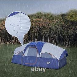 Tent-8-Person-Camping-Tents, Waterproof Windproof Family Tent, 5 Large Blue