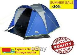 Trespass 6 Man 1 Room Darkened Room Tent Dome Double Layer Camping Hiking