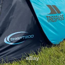 Trespass Swift 200 2 Man Turquoise Waterproof Pop Up Tent for Camping Festival