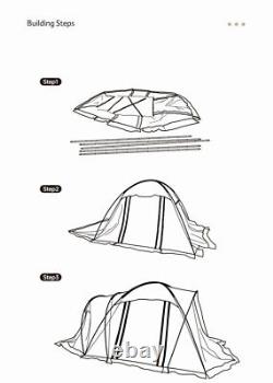 Two Room Four Person Tent Family Car Camping Portable 4 Man Waterproof Awning