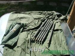 US Military Complete 2x 1-man Field Camping Half Tents with Stakes & Poles