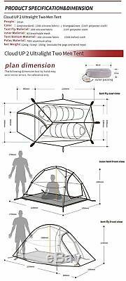 Ultralight Tent Camp Equipment Nylon Upgrade 2 Man Travel Winter Camping Tent