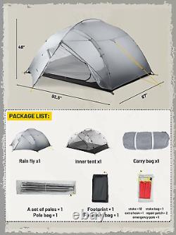 Ultralight Waterproof Backpacking Tent for 4-Person 4 Season or 3-Person 3 Seaso