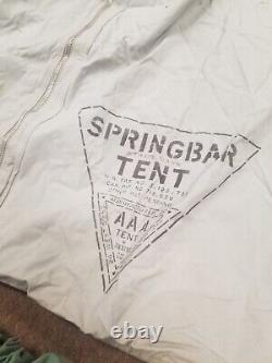 VINTAGE SPRINGBAR AAA CANVAS MODEL 839 TENT 2 man compact with bars and bag