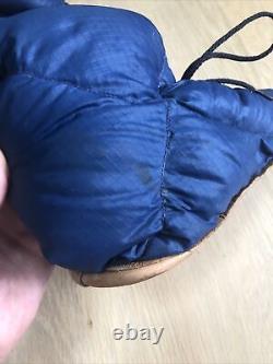VTG Eddie Bauer Goose Down Puffer Booties Camp Tent Slippers Mens Blue Large