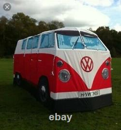VW Bus Tent, camping tent, 4 man tent, red, only used once, spacious