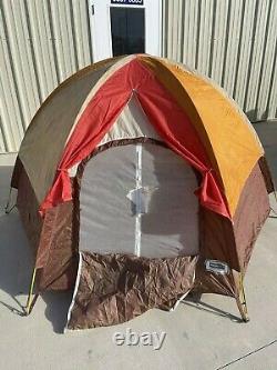Vintage 1970s Montgomery Ward Western Field 3 Man Dome Camping Pack Tent With Fly