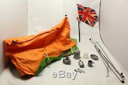 Vintage Action Man Base Camp Tent Union Jack Flag Field Gear Cooking 1st Ed RARE