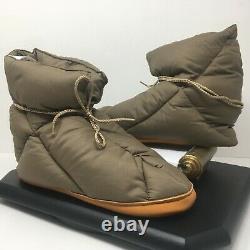 Vintage Eddie Bauer Goose Down Puffer Booties Camping Tent Slippers Brown Size M