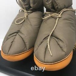 Vintage Eddie Bauer Goose Down Puffer Booties Camping Tent Slippers Brown Size M