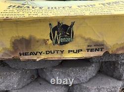 Vintage Rare Wenzel Heavy Duty Canvas Camping Pup Tent Original Box 2-man