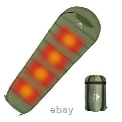 Winter Cold Weather Warm Sleeping Bag Electric Heated Camping Travel Tent Outdoo