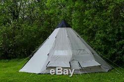 XL Large 12 Person Man Teepee Tent Center Pole Waterproof Sleeping Camping Unit